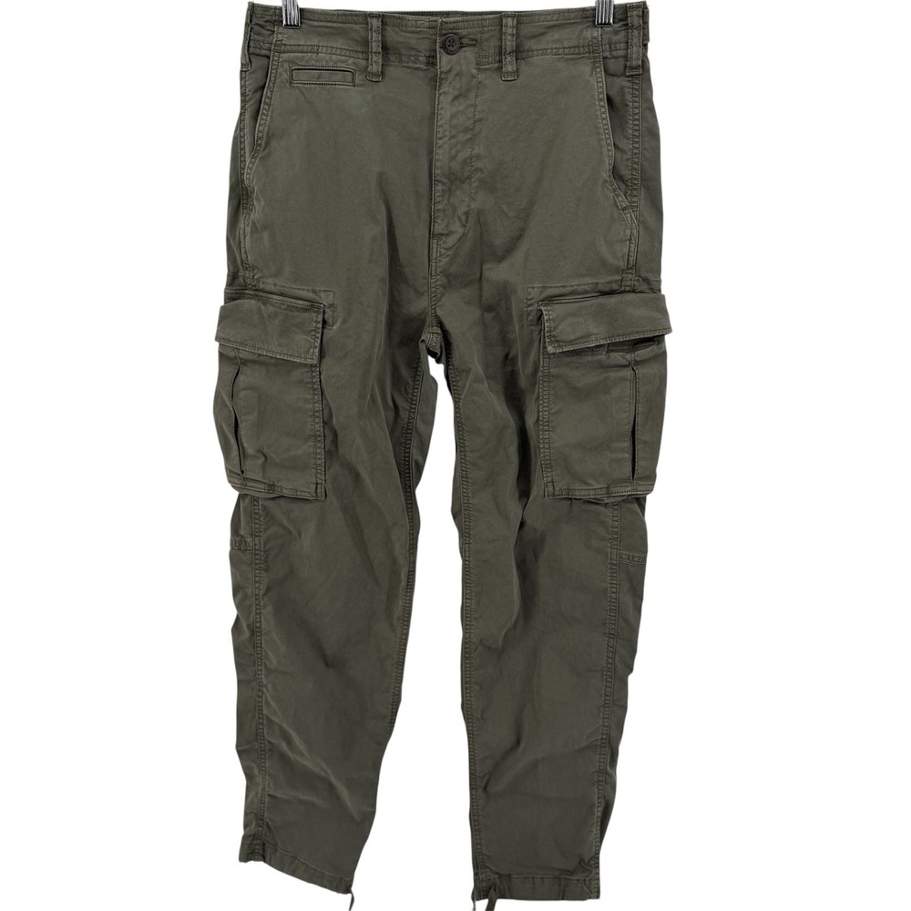 American Eagle Cargo Pants Mens Size 28x32 Fits 30x28 Green Adjustable Waist